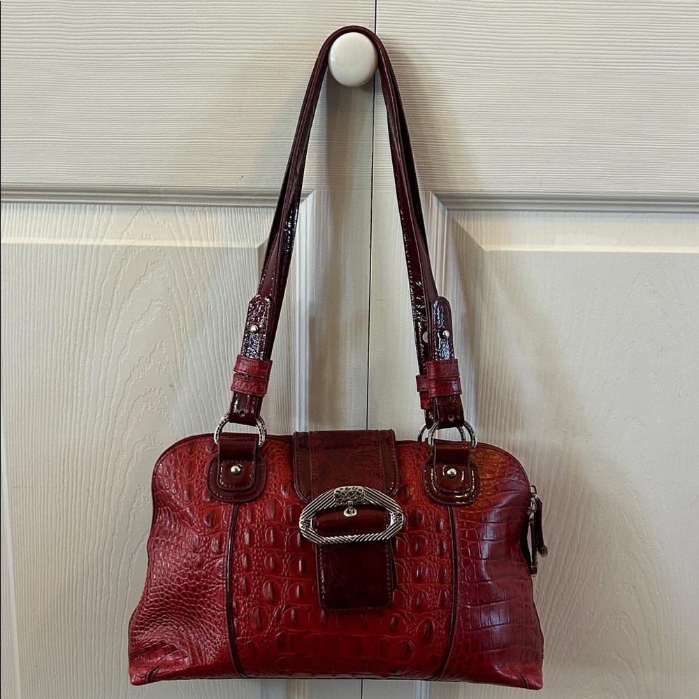 MC Elegant Red Crocodile Pattern Handbag